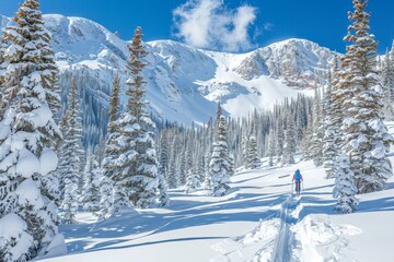 Fresh Tracks - Backcountry Skier Explores Pristine Mountain Wilderness in Stunning Colorado Snow