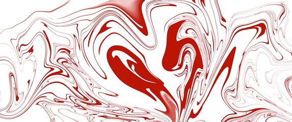 Abstract Red and White Swirl Marble Texture Background Design