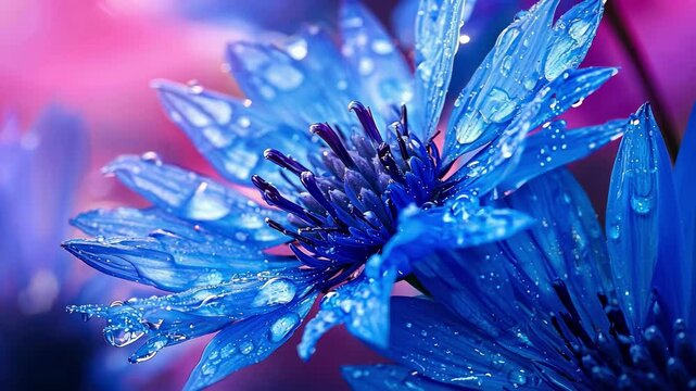 close up flower cornflower macro. Selective focus