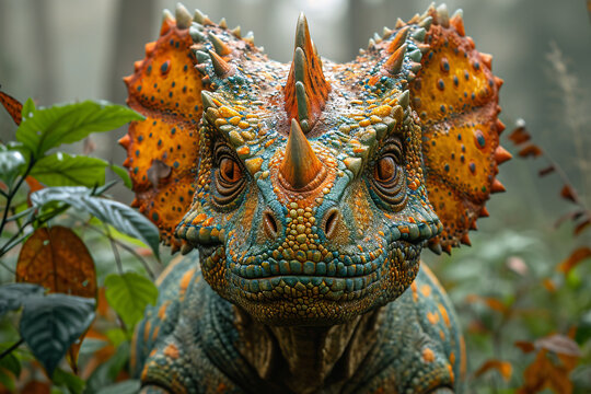 Chasmosaurus  Dinosaur realistic Photo Images Real details skin texture