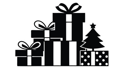  Christmas Presents silhouette illustration