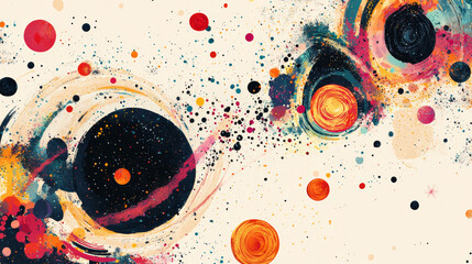 Obraz premium Colorful cosmic art depicting planets, stars, and abstract galaxies in a vibrant space background