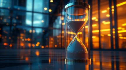 Minimalist hourglass on a neutral background with an emphasis on simplicity and elegance in a calming contemporary art style