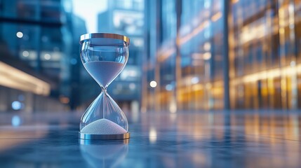 Minimalist hourglass on a neutral background with an emphasis on simplicity and elegance in a calming contemporary art style