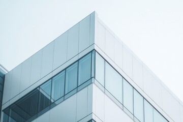 A sleek and modern glass building showcasing minimalist architecture, with clear lines and a stylish design that emphasizes contemporary urban aesthetics.