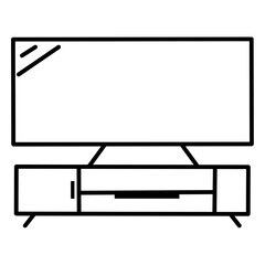 TV bengh, place, monitor, house, furniture, tv, shelf, television free vector icon