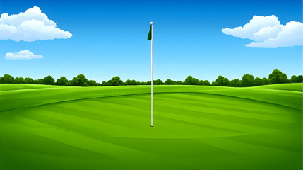 Green Golf Course Illustration