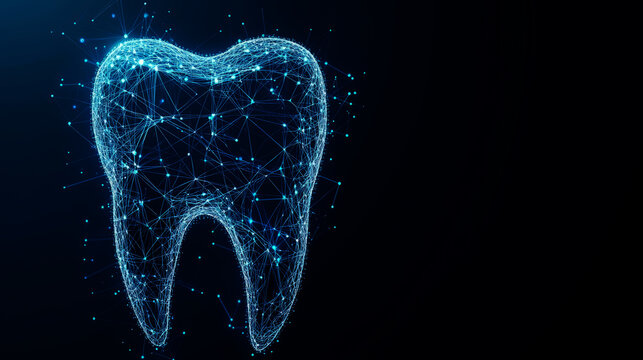   abstract tooth on dark blue background