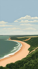 Serene Coastal Illustration