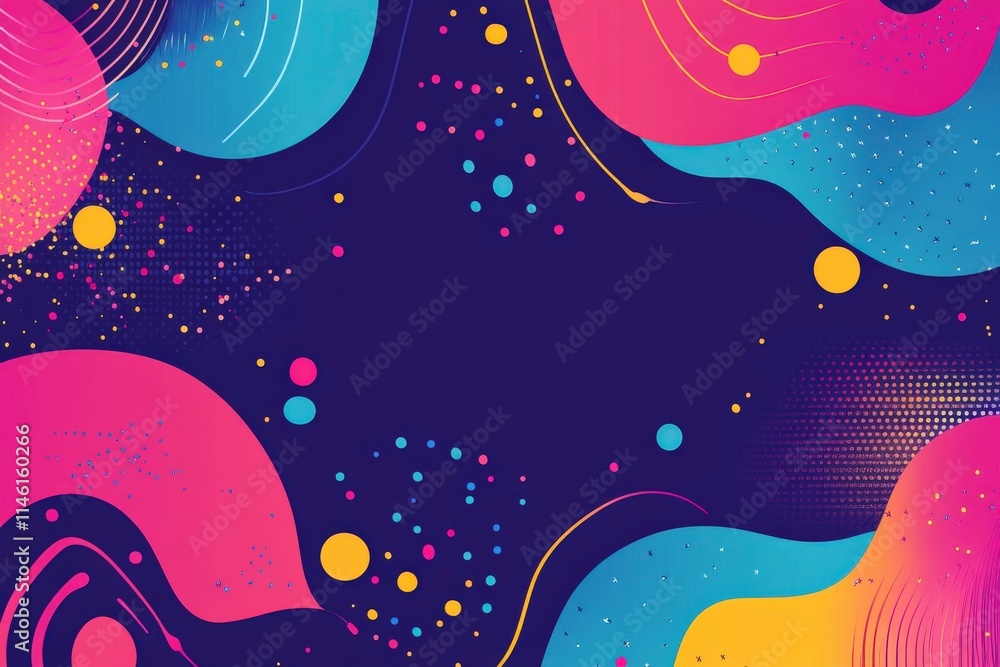 Poster abstract colorful background with vibrant curves and shapes perfect for modern design projects, adve