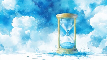 Hourglass with fine detailing on sand grains representing focus and persistence in a smooth and modern digital art style