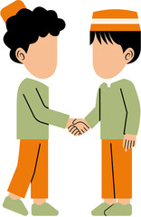 Muslim Boys Shaking Hands
