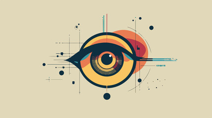 All-Seeing Eye Symbol Flat Vector Illustration