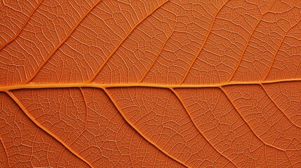Obraz premium Close-up of Vibrant Orange Leaf with Detailed Vein Patterns