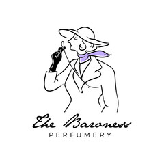 High class lady holding monocle glass vector illustration 