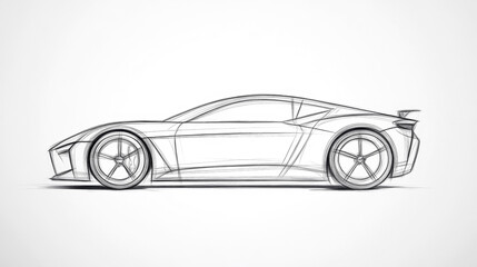 Fototapeta premium Detailed hand-drawn sketch of an elegant sports car design
