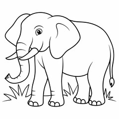 elephant cartoon isolated on white