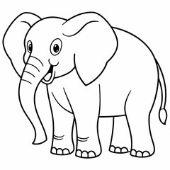 elephant cartoon isolated on white