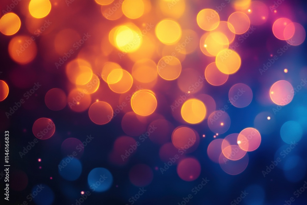 Poster vibrant and colorful bokeh background with soft lights in warm tones for use in creative designs and