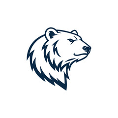 polar bear head silhouette vector logo design