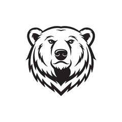 polar bear head silhouette vector logo design