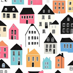 Colorful Houses Illustration
