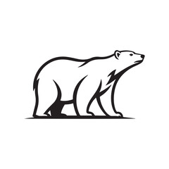 polar bear silhouette vector logo design