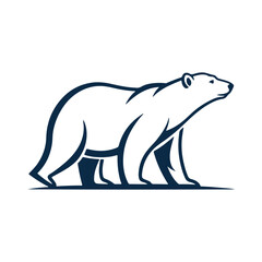 polar bear silhouette vector logo design