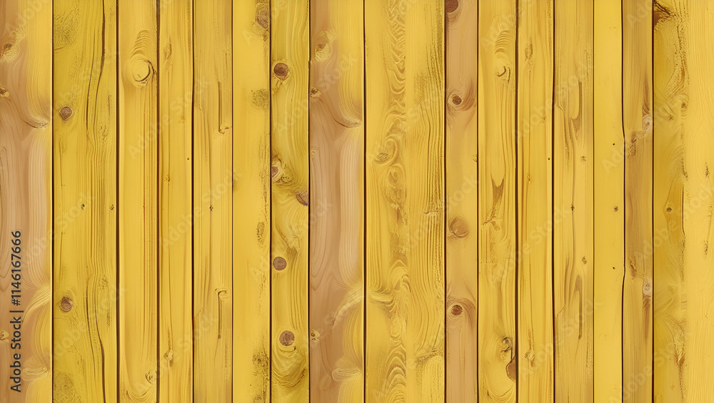 Poster a yellow-painted wooden seamless pattern, ideal for creating textured backgrounds and backdrops with