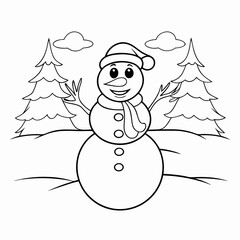 snowman with christmas tree