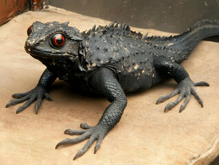 Naklejka premium Black Reptile Realistic Image