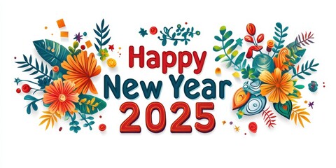 Happy New Year 2025 Greeting Card for Celebration.