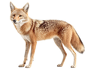 Obraz premium Golden Jackal Full Body Portrait, PNG Transparent