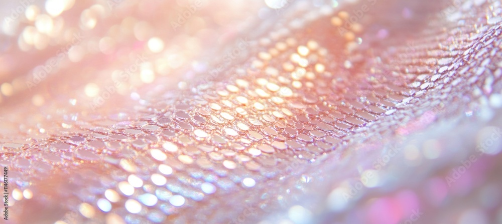Poster pink iridescent scale texture creating a beautiful abstract background with bokeh