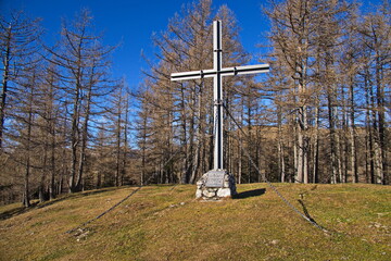 Summit cross on Bürgeralm at Aflenz Kurort,Austria 
