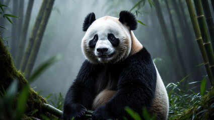 Obraz premium Discover adorable panda images: cute giant pandas, baby pandas playing, and pandas eating bamboo. Perfect for creative projects, presentations, and panda lovers.