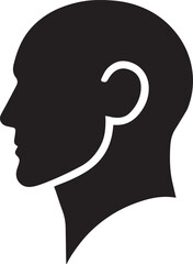 people head minimal Silhouette
 with white background