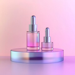 Pastel Gradient Glowing Podium for Trendy Cosmetic Product Display