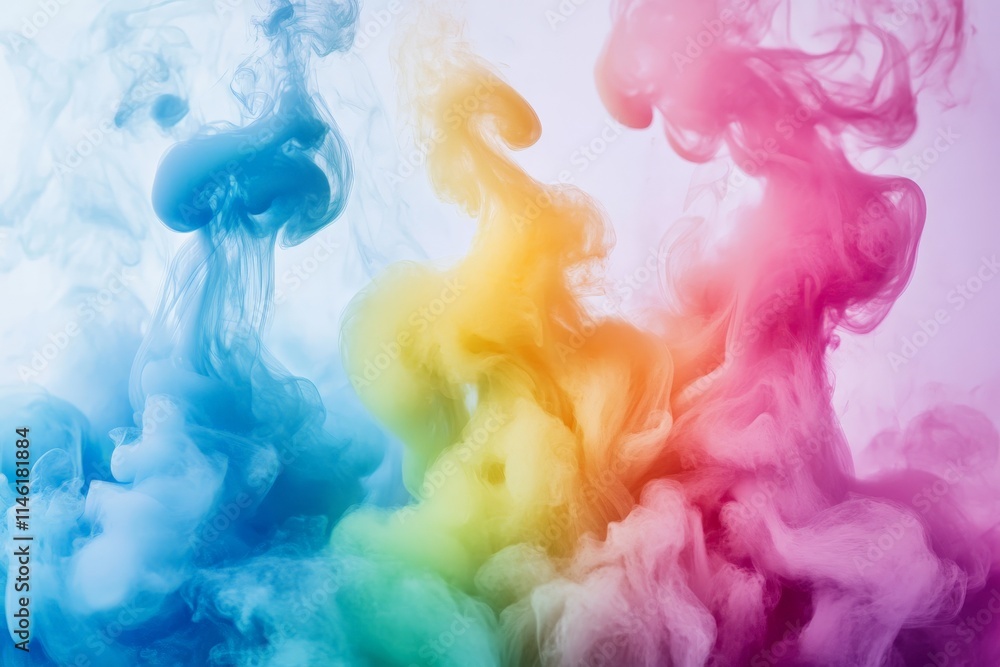 Poster this image showcases a stunning blend of vibrant colors swirling together like smoke, creating a dyn