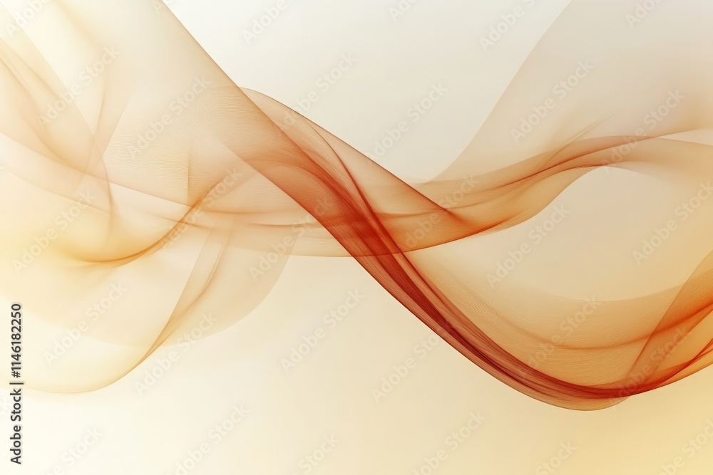 Aufkleber This abstract artwork features warm, flowing amber and gold waves cascading in a gentle curve, creating a soothing, ethereal sense of movement and sensuality.