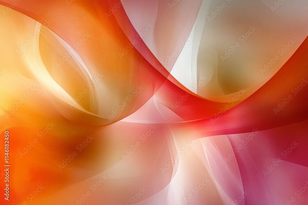 Aufkleber a graceful arrangement of flowing abstract ribbons in soft, warm tones, creating a serene and harmon