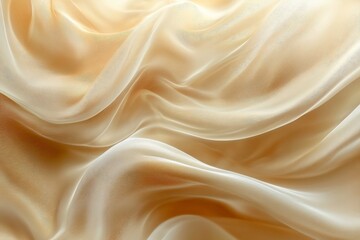 Obraz premium This image showcases a luxurious golden fabric captured in motion, with its silky waves creating a sense of fluid elegance and opulence, mesmerizing the observer.