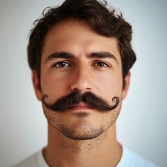 Obraz premium studio portrait of a man with a large vintage mustache