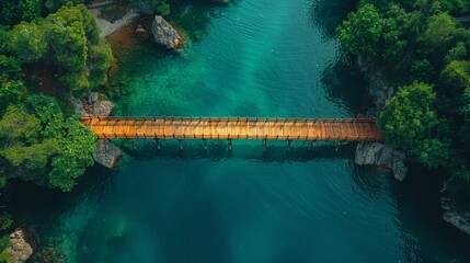 aerial view of bridge by the body of water