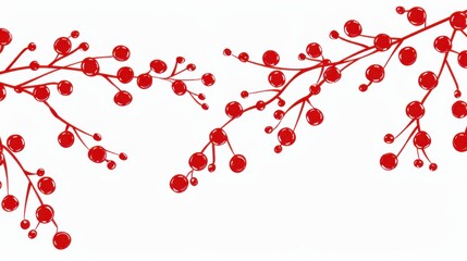 Christmas garlands on white background
