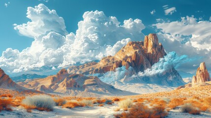 brown rock formation under white clouds during daytime