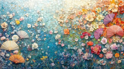 Colorful Floral Background Design for South Korea Festival Themes