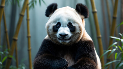 Obraz premium Discover adorable panda images: cute giant pandas, baby pandas playing, and pandas eating bamboo. Perfect for creative projects, presentations, and panda lovers.