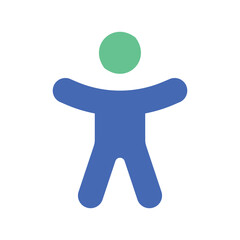 Stickman icon. Simple style graphic design company poster background symbol. Stickman brand logo design element. Stickman t-shirt printing. Vector for sticker.