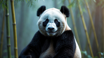 Obraz premium Discover adorable panda images: cute giant pandas, baby pandas playing, and pandas eating bamboo. Perfect for creative projects, presentations, and panda lovers.